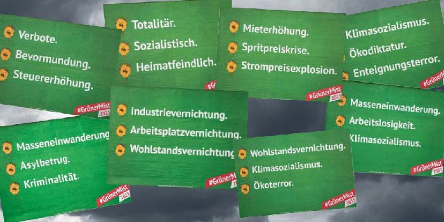 Freie Meinung und grüne Unfreiheit: Tausende Anti-Grünen-Plakate in 50